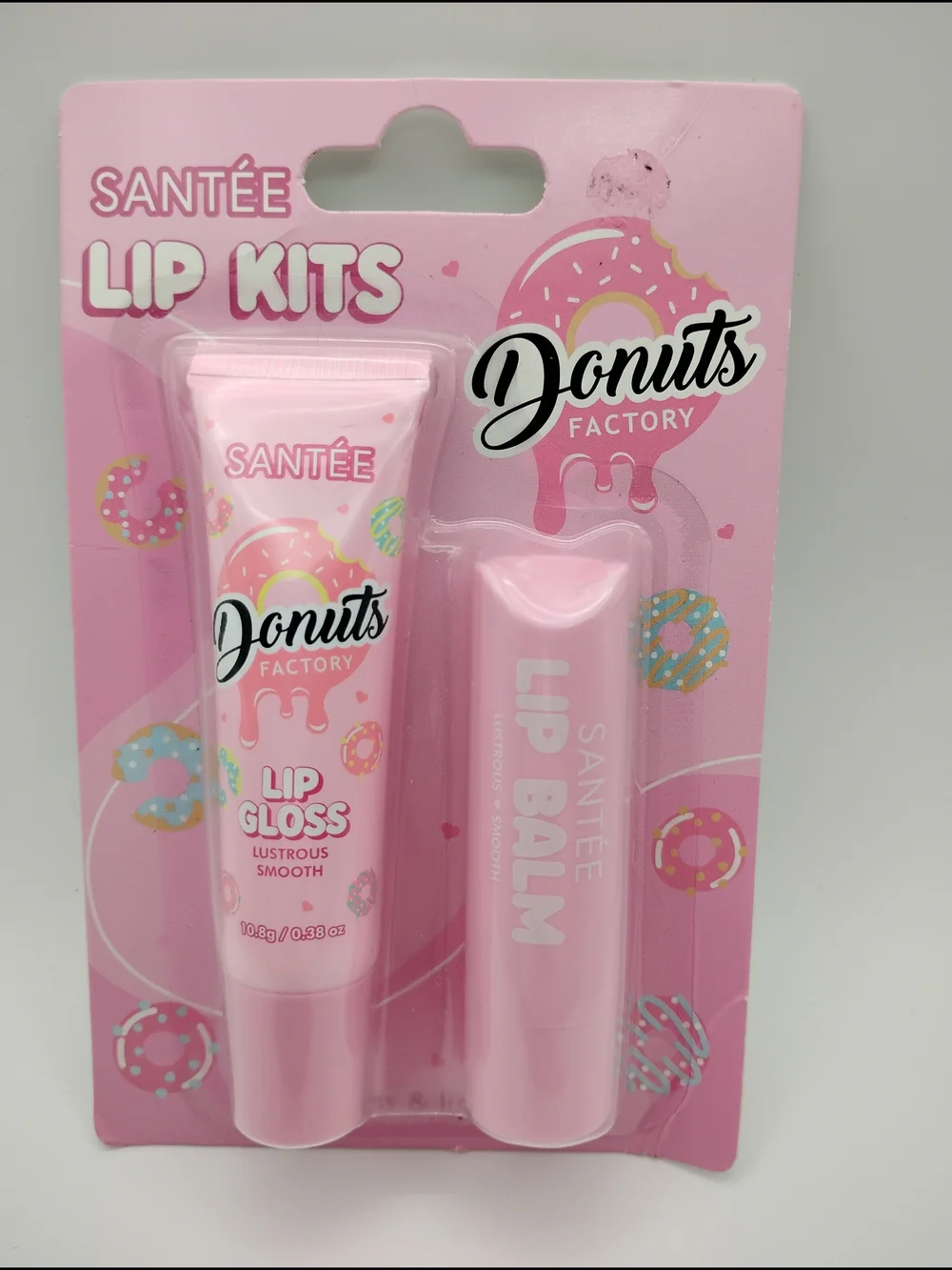 Donuts Factory Pink Lip Kit - Lip Gloss & Lip Balm
